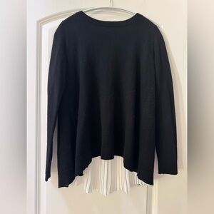 Black Sweater with chiffon ruffled layer